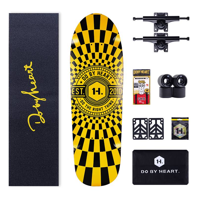 F1 FISHBOARD - BLACK YELLOW FLAG (BLACK WHEEL)